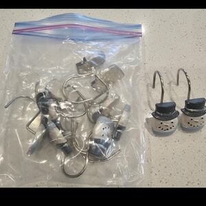 Silver and Black Shower Curtain Hooks